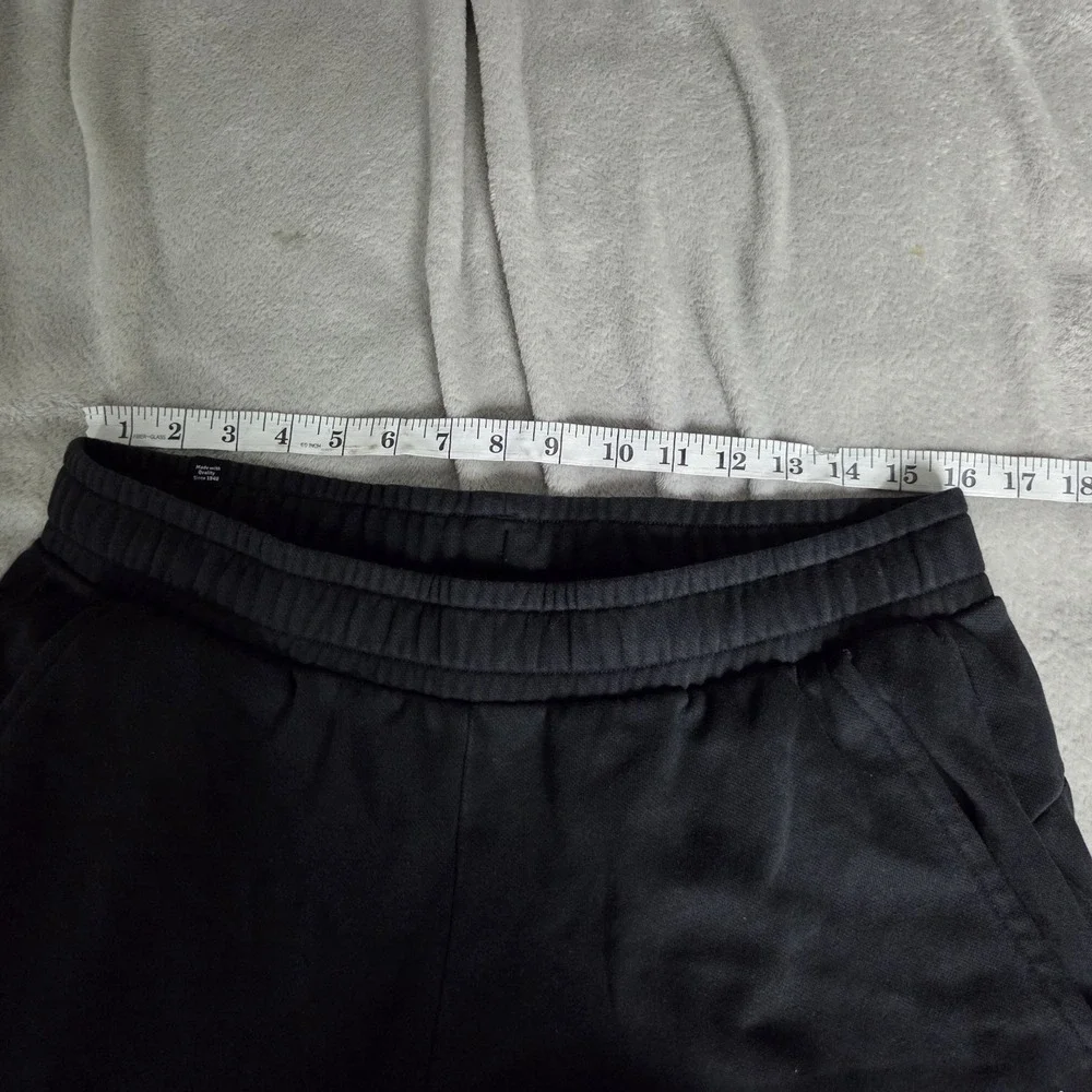 Puma Mens Size Large Drawstring Pull-on Fleece Joggers Black White Logo